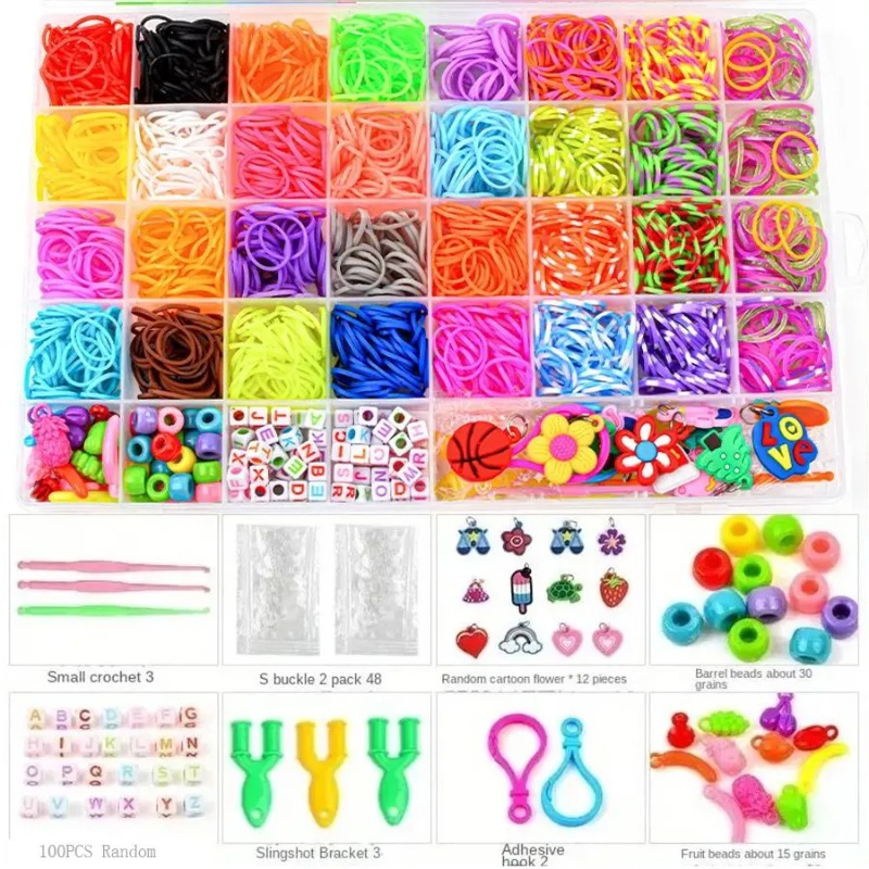 Jewelry Making Kit - 4300 قطعة+ من أربطة المطاط الملونة