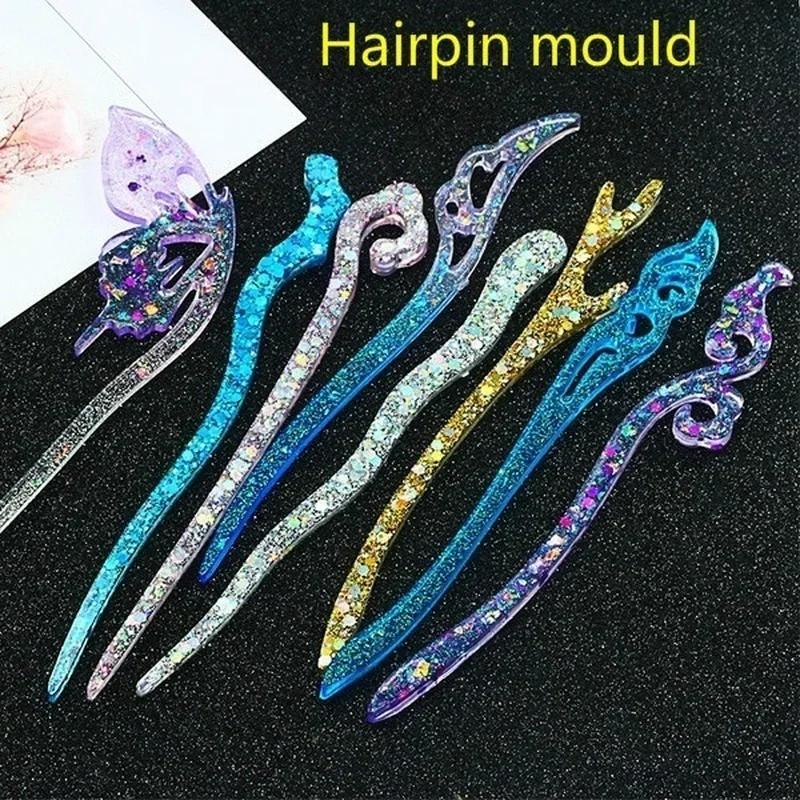 Jewelry Making Resin - جديد شفاف دبوس الشعر سيليكون قالب