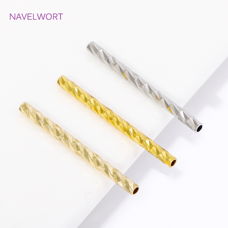 Jewelry Making Youtube - خرز أنبوبي مخطط 10/15/20 مم، خرز