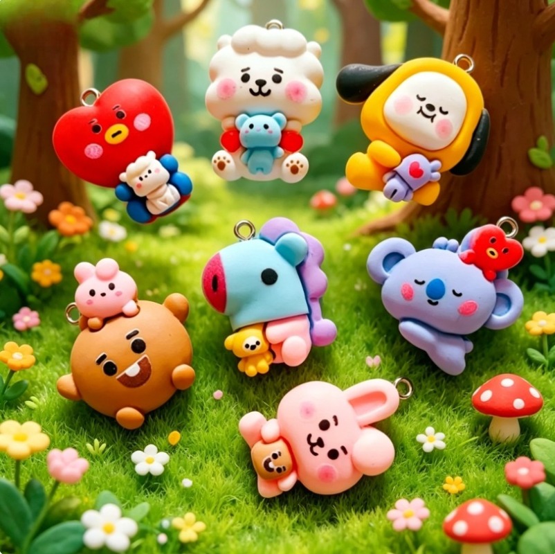 7 قطع من إكسسوارات BT21 الكرتو - مراجعة Jewelry Making Resin وسعره