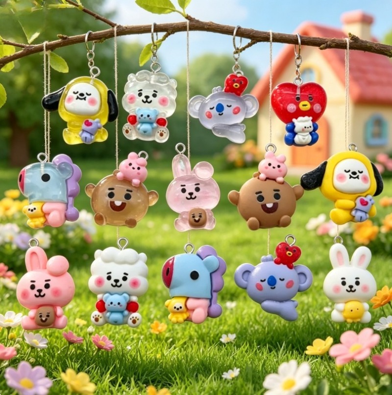 7 قطع من إكسسوارات BT21 الكرتو - مراجعة Jewelry Making Resin وسعره